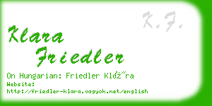 klara friedler business card